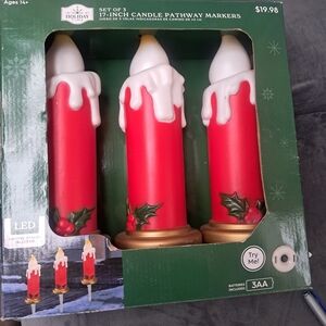 Holiday Time Red LED Candle Pathway Lights